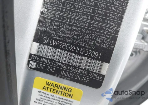 2017 Land Rover Range Rover Evoque Se/Se Premium z USA, uszkodzony, nr VIN SALVP2BGXHH237091